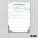 Its Cold Outside What s In The Diaper Bag Baby Shower Game Snowy
