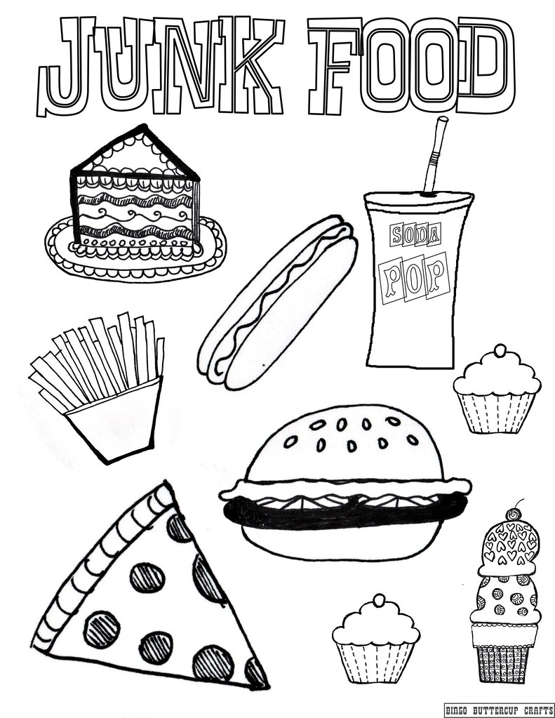Junk Food 8 5 by11 Coloring Page Download Here Bingobu Flickr
