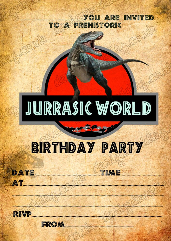Jurassic World Invitation Template Free Luxury Birthday Party 
