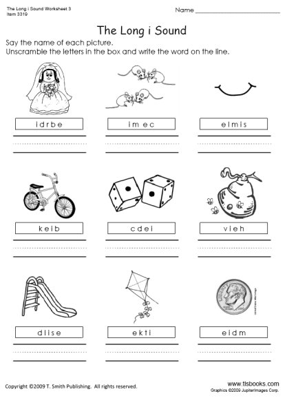 Long I Worksheets 1st Grade