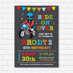 Motocross Birthday Invitation Dirt Bike Invitation Motocross Etsy In