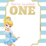 Nice FREE Printable Disney Princess 1st Birthday Invitations Templates