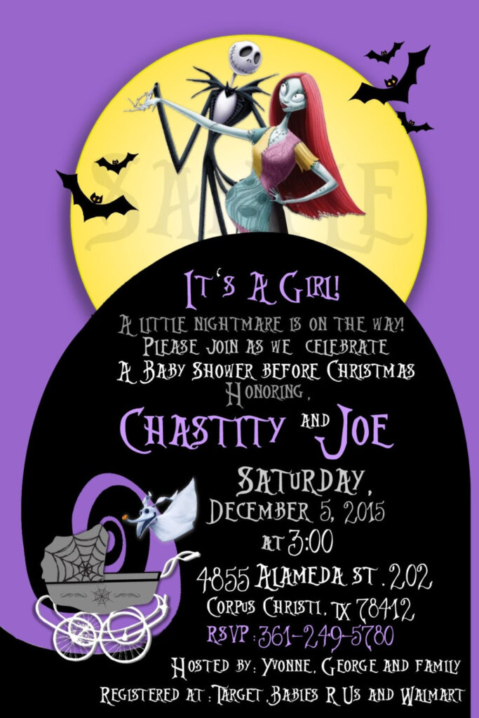 Nightmare Before Christmas Baby Shower Invite