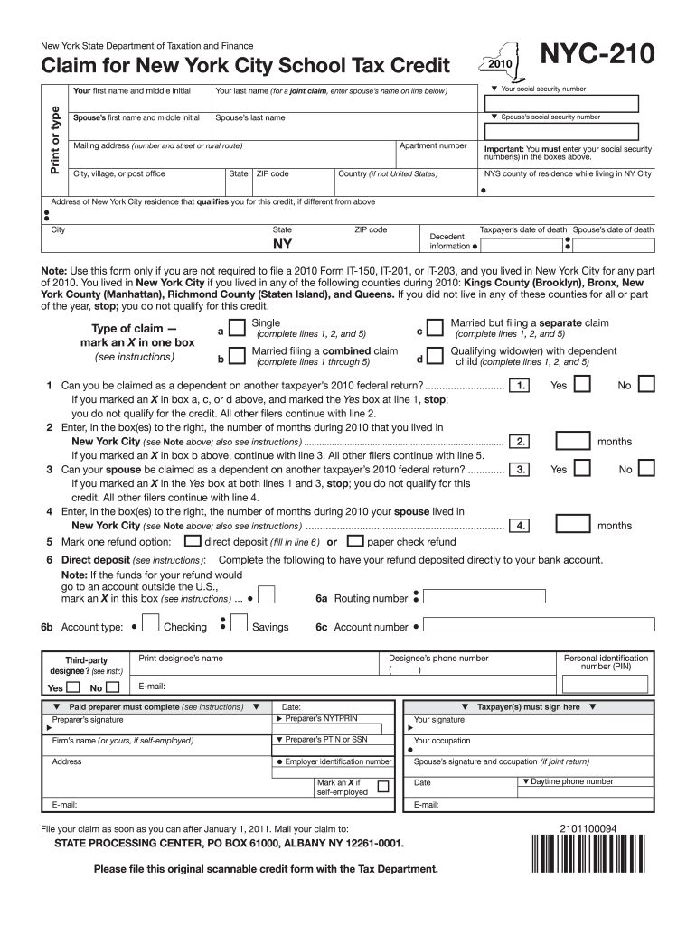 Nyc 210 Form 2020 Printable Printable Word Searches