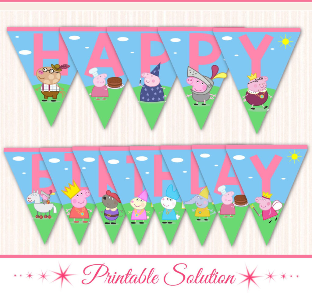 Peppa Pig Banner Peppa Pig Birthday Banner Peppa Pig Party 