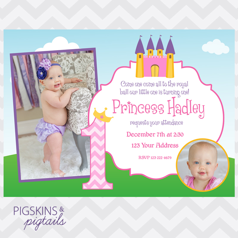 Princess First Birthday Invitations