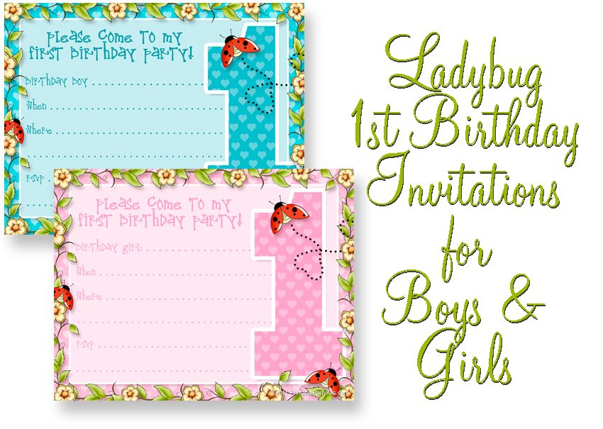 Printable 1st Birthday Party Announcements Printable Party Kits