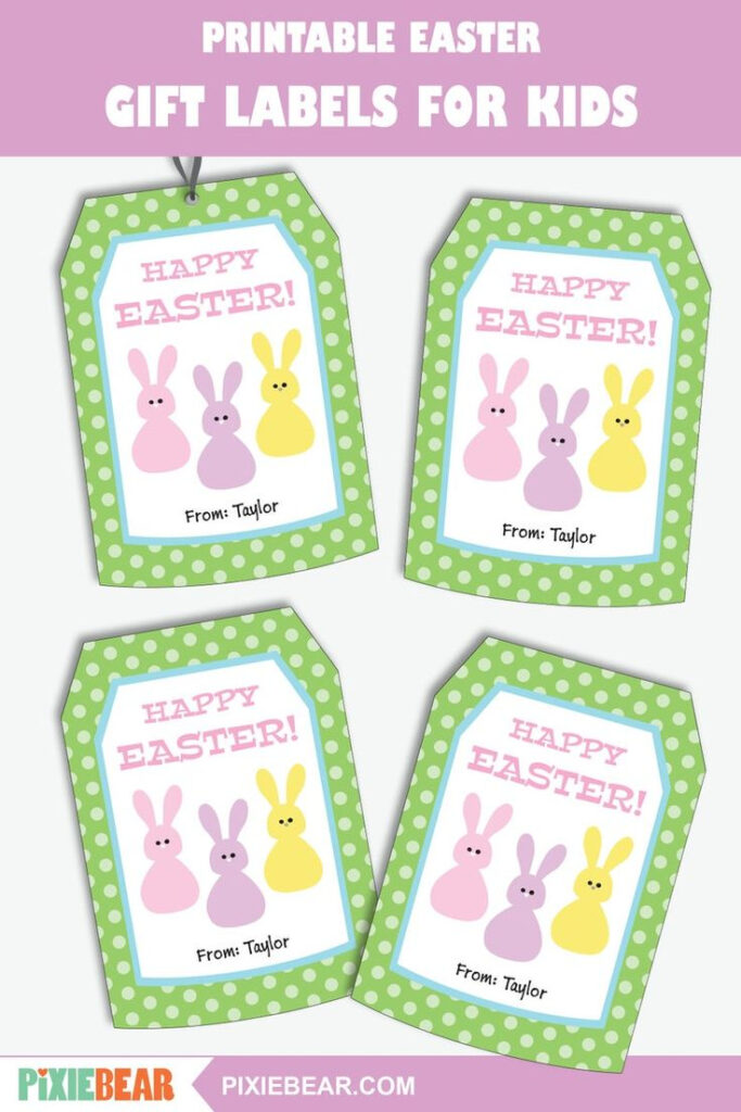 Printable Easter Gift Tag Editable Easter Bunny Tags For Etsy 