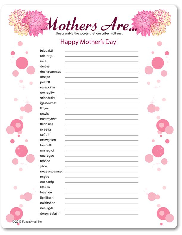Printable Mothers Are Mother s Day Games Mothers Day Poems Mothers 