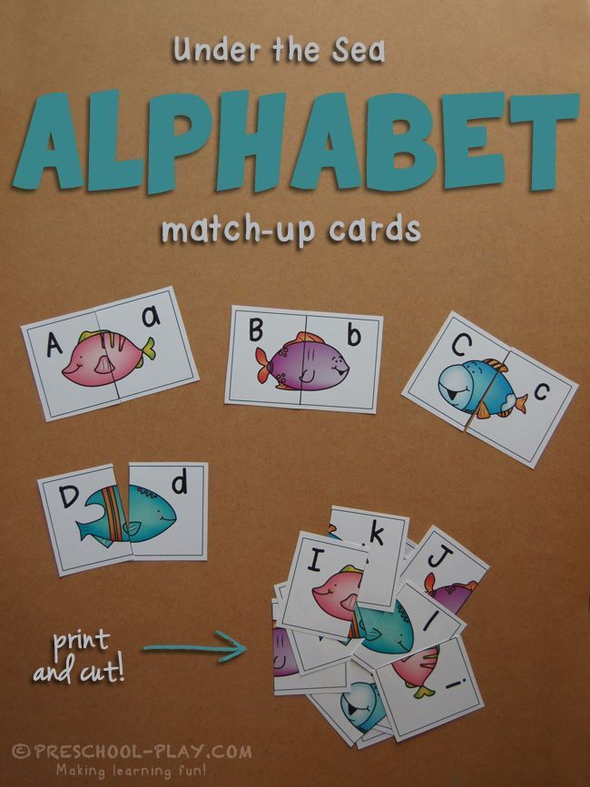 Printable Under The SeaAlphabet Match up Puzzles For Preschool 