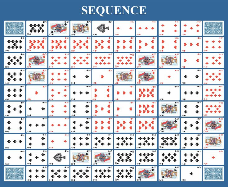 Sequence Board Game Printable Playing Cards Sequence Game 
