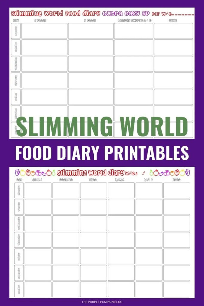 Slimming World Food Diary Printable Meal Planner Free Printable