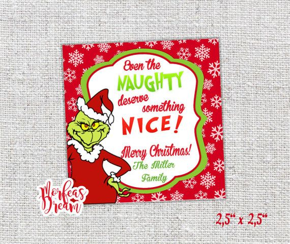 The Grinch Gift Tag Printable Gift Tags Printable Grinch Christmas 