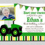 Tractor Birthday Invitation Tractor Birthday Party