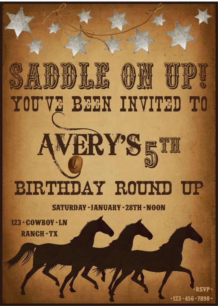Western Invitation Western Birthday Party Cowboy Birthday Party 