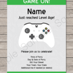 Xbox Party Invitations Template