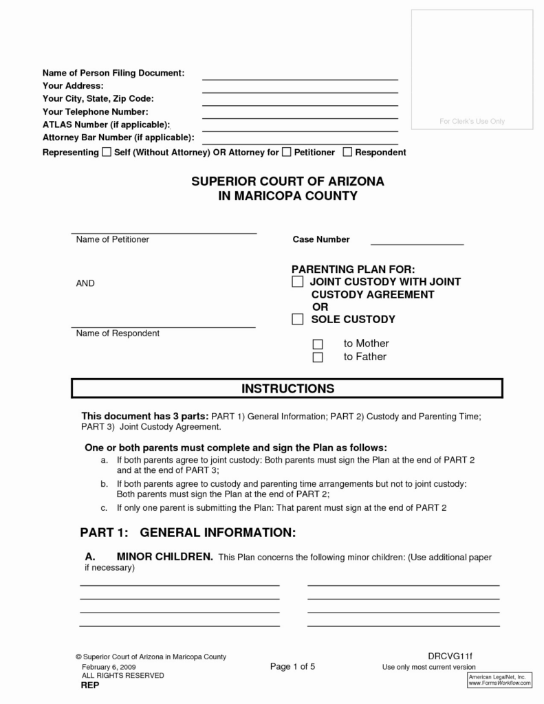 029 Mutual Custody Agreement Form Inspirational Parenting Db excel