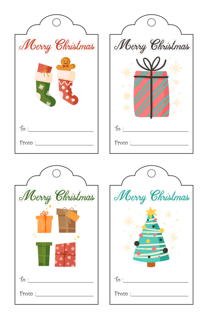 10 Best Blank Christmas Gift Tag Sticker Printable Printablee