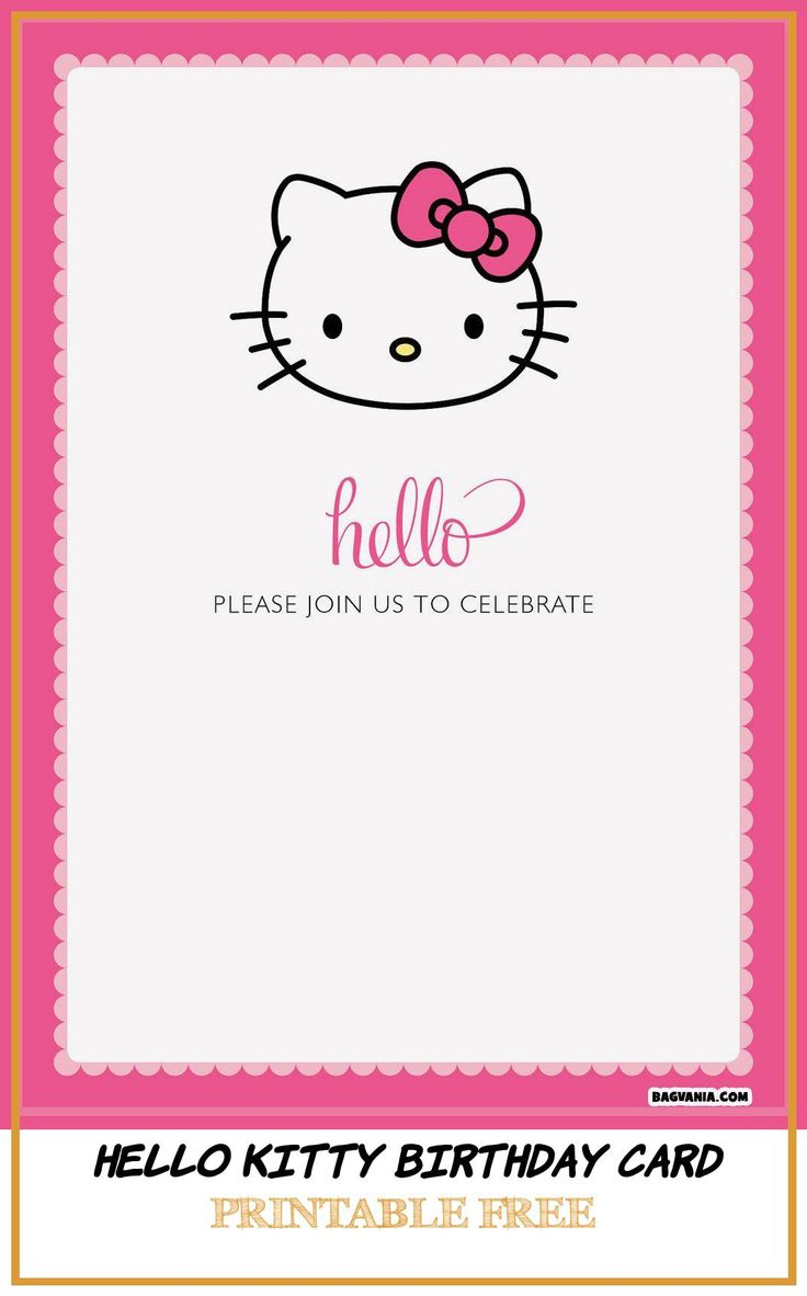 17 Perfect Hello Kitty Birthday Card Printable Free In 2020 Birthday 