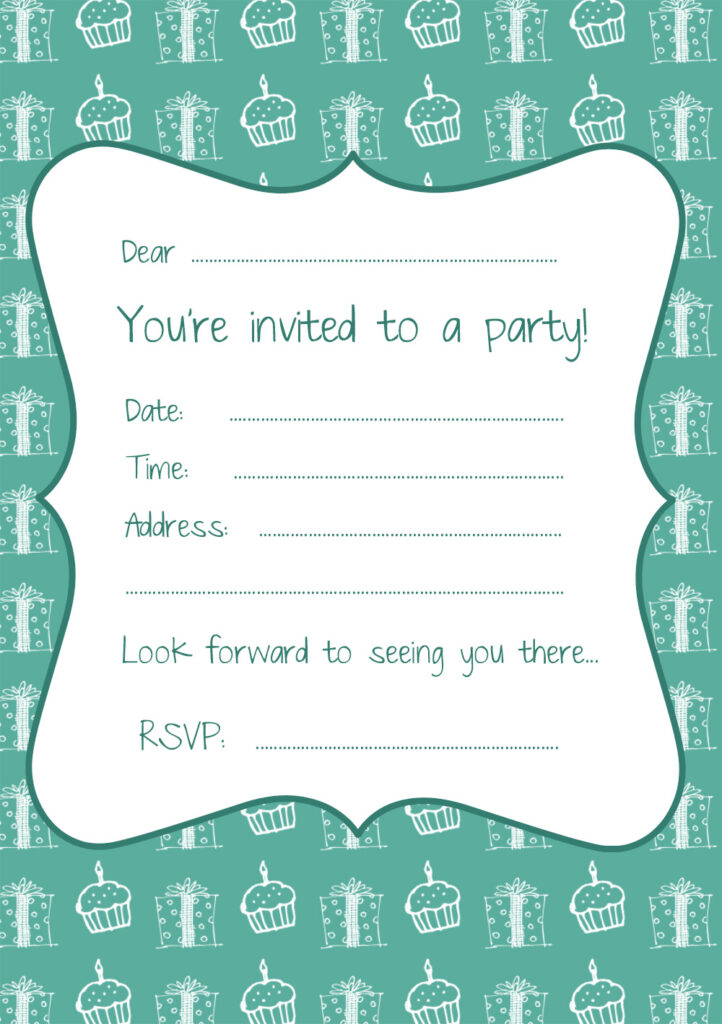 3 FREE Printable Party Invitations Cake And Presents Free Party 