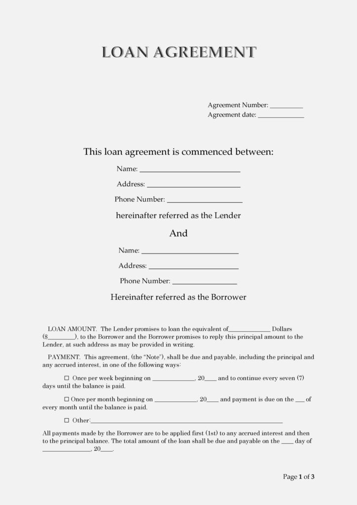 40 Free Loan Agreement Templates Word PDF Template Lab