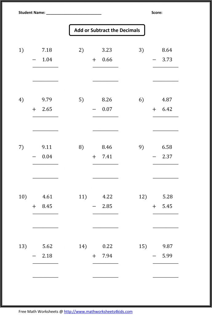 6th Grade Math Facts And Printable Worksheets 2018