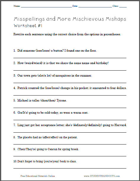 7th Grade Grammar Worksheets Free Printable Worksheets Master