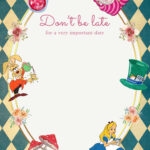 8 Vintage Cute Alice In Wonderland Birthday Invitation Templates