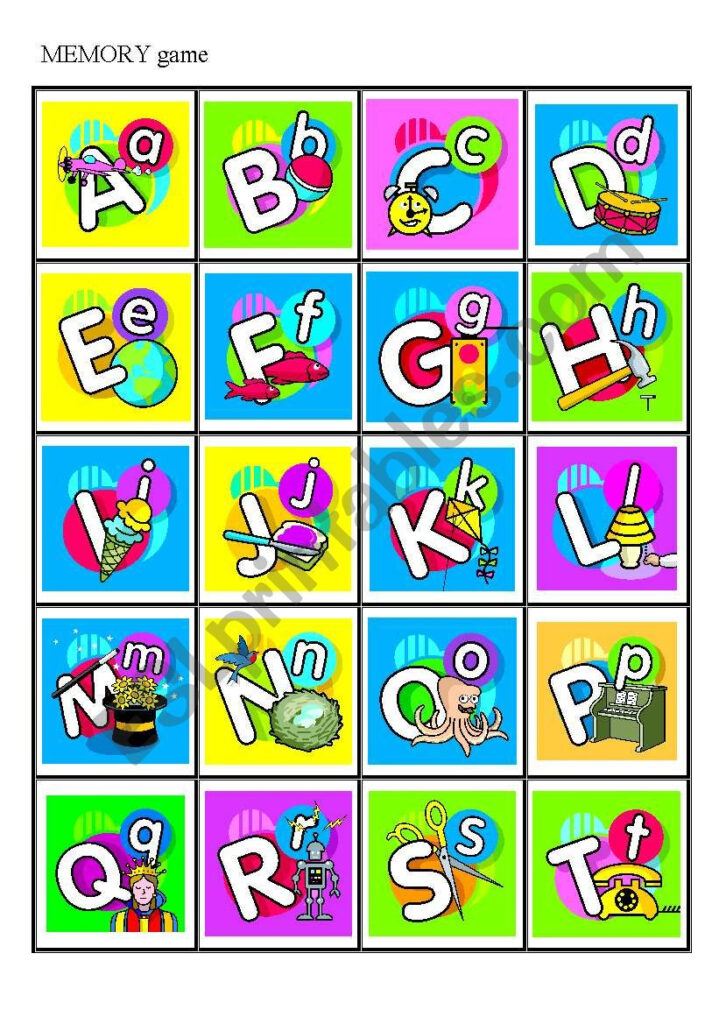 ALPHABET Memory Game set 1 3 ESL Worksheet By Lucak F 