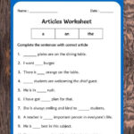 Articles Worksheets For 5th Grade Video Grammar For Kids English