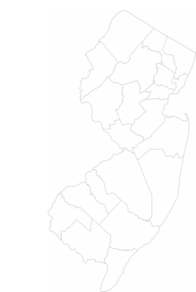 Blank New Jersey County Map Free Download