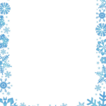 Blue Snowflakes Blank Stationery Without Lines Winter Writing Paper