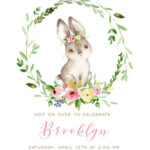 Bunny Birthday Invitation Editable Bunny Invite First One Etsy In