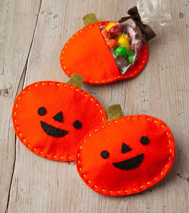 Calabazitas De Fieltro Porta Dulces Para Halloween Todo Manualidades