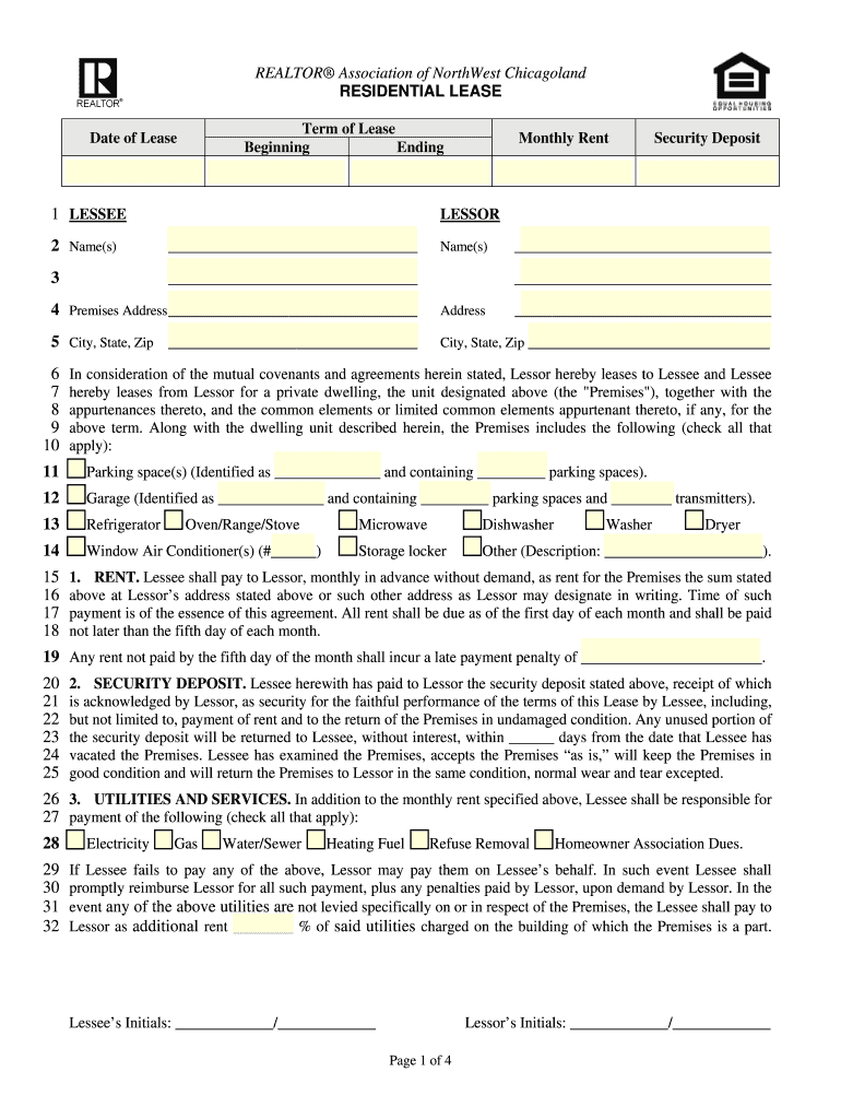 Chicago Residential Lease 2020 2020 Fill And Sign Printable Template 