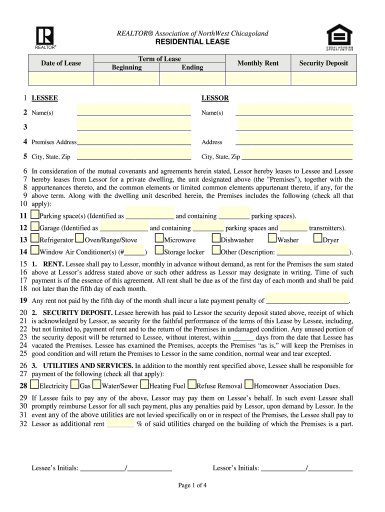 Chicago Residential Lease 2020 2020 Fill And Sign Printable Template