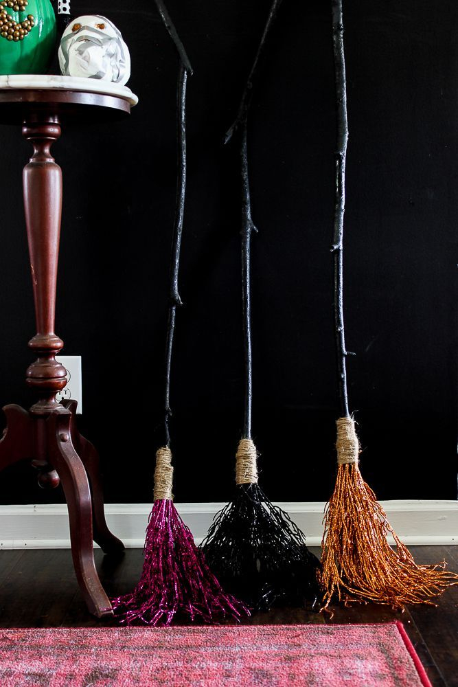 Colorful Diy Witch Broom Diy Halloween Witch Witch Diy Dollar Tree 
