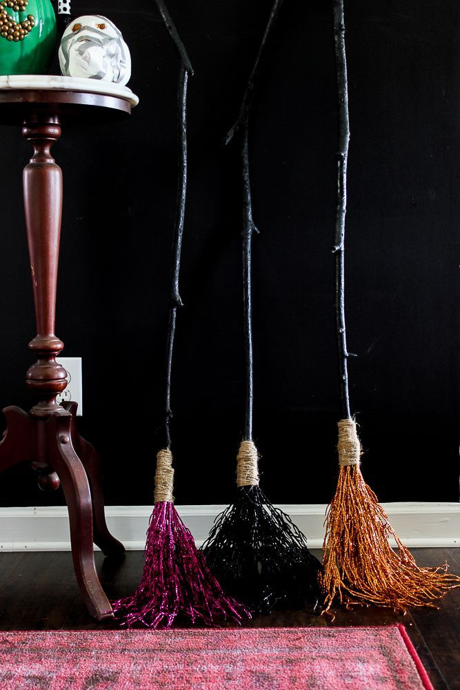 Colorful Diy Witch Broom Diy Halloween Witch Witch Diy Dollar Tree