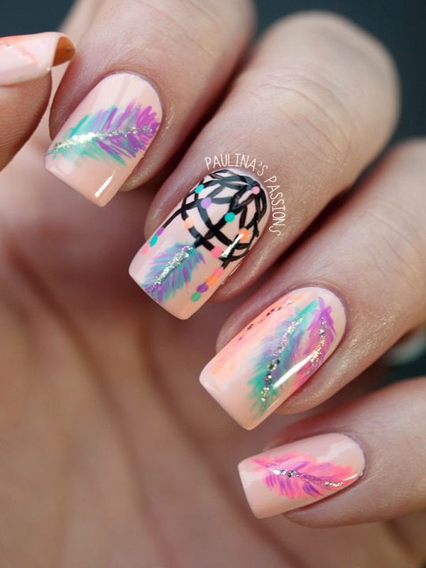 Creative Feather Nail Art Designs Hative