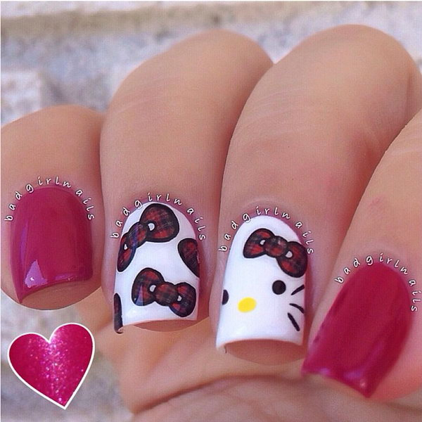 Cute Hello Kitty Nail Art Designs Hative