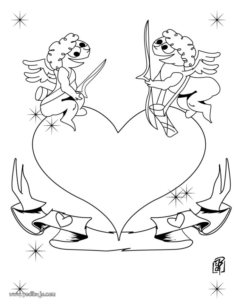 Dibujos De Cupido Con Corazones Para Imprimir Y Pintar Colorear Im genes