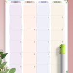 Download Printable Dated Monthly Calendar Floral Style PDF