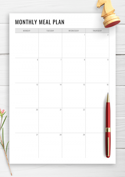 Download Printable Monthly Meal Plan PDF Download Printable Monthly Meal Plan PDF