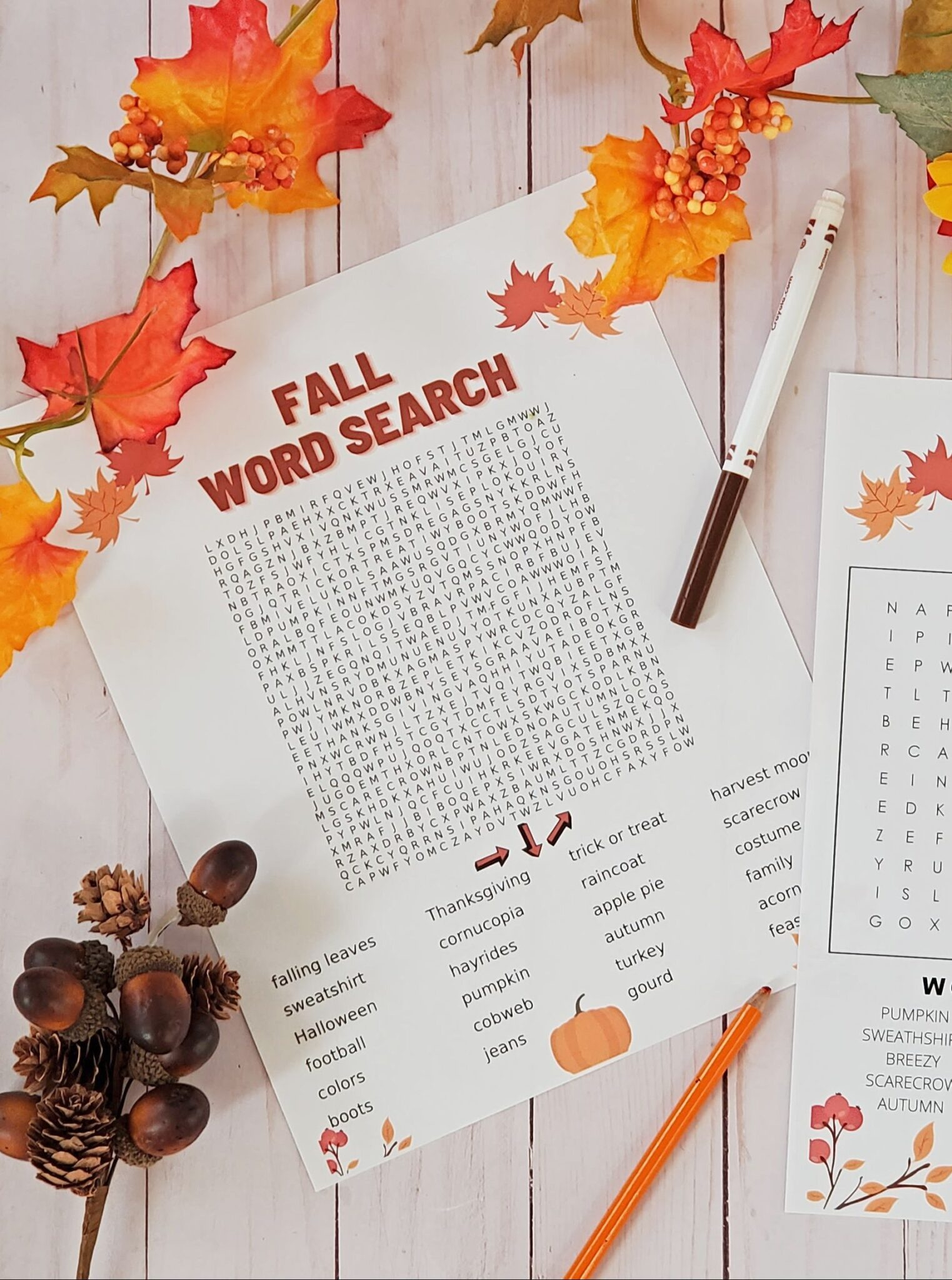 Fall Word Search PDF Two FREE Printable Word Search To Download Now 