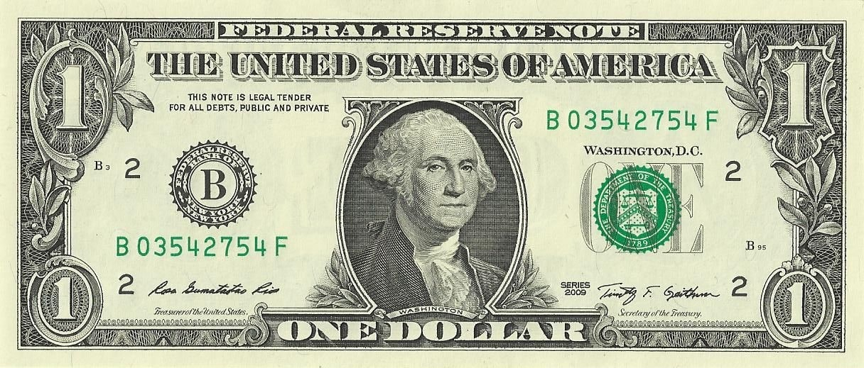 File US One Dollar Bill Obverse Series 2009 jpg Wikimedia Commons