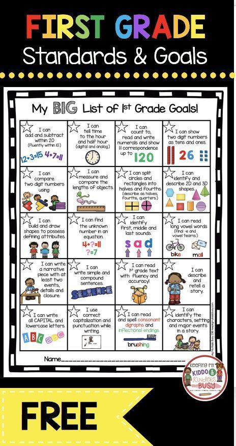 First Grade Goals And Awards FREEBIE Keeping My Kiddo Busy First 