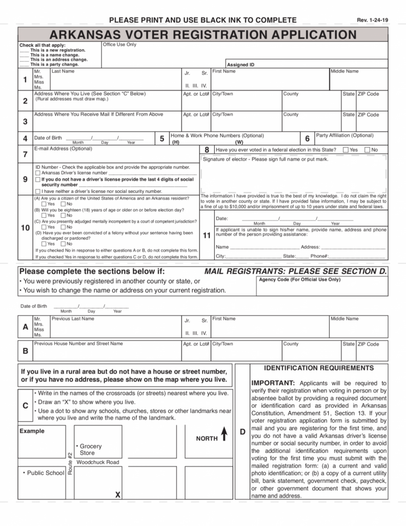 Free Arkansas Voter Registration Form Register To Vote In AR PDF 