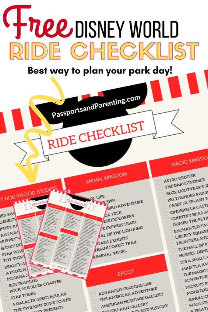 Free Disney World Rides Ultimate Checklist Disney World Rides List 