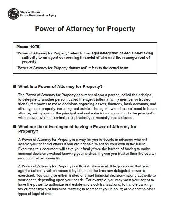 Free Illinois Power Of Attorney Forms And Templates