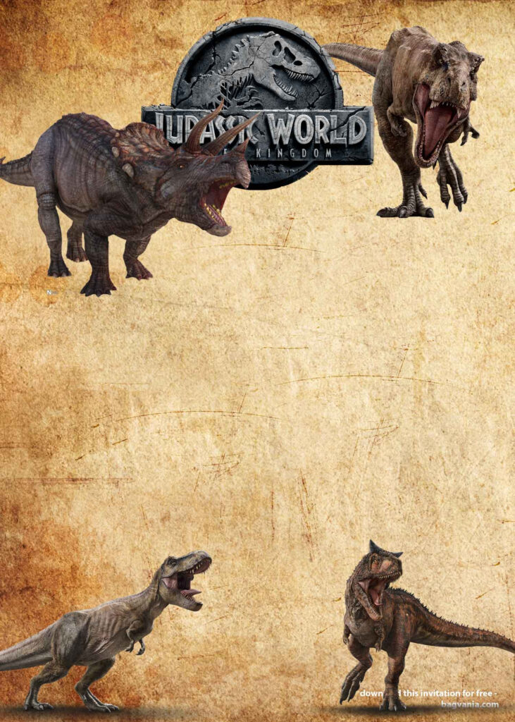 FREE Jurassic Park Dinosaurs Vintage Invitation Templates FREE 
